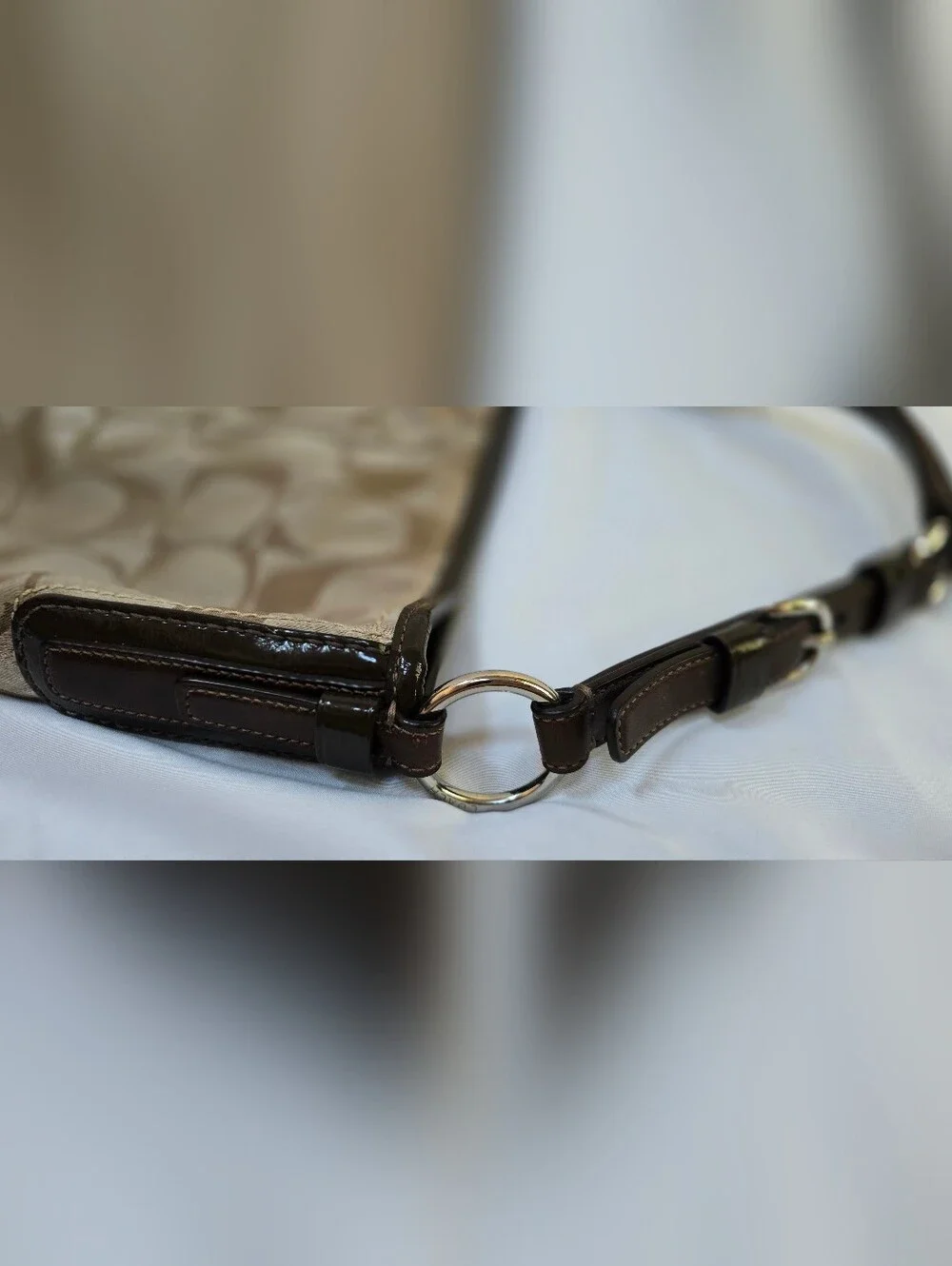 Coach Large Signature C Hobo Shoulder Bag 12676 Brown Y2K